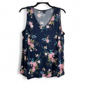 Torrid Women's Tank Top Size 1X V-Neck Blue Floral Blouse